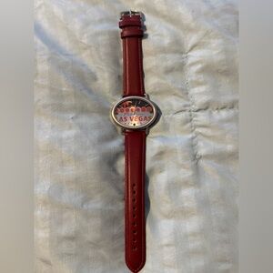 Las Vegas Red Leather Women's Watch